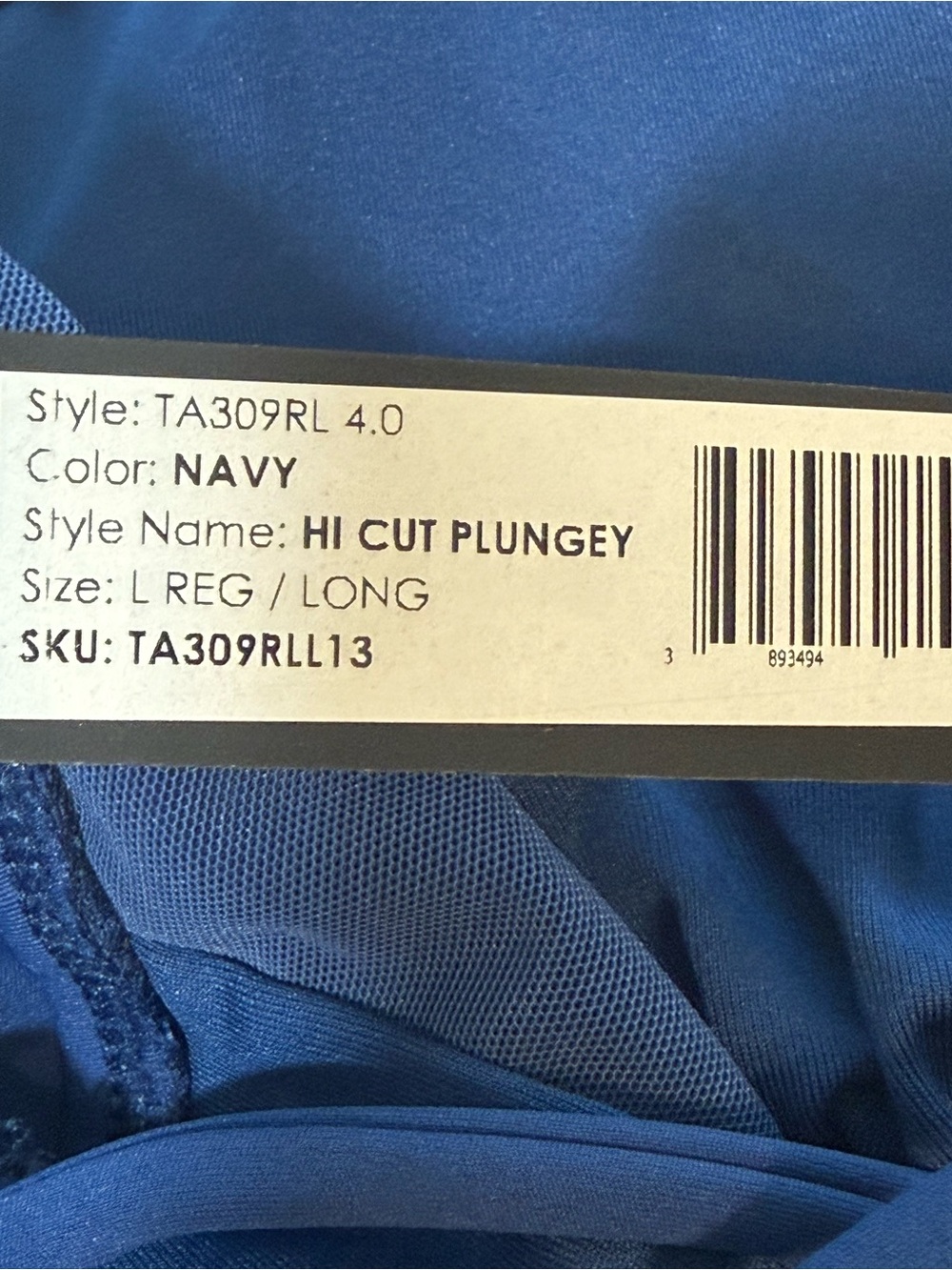 Ta3 High Cut Plungey. Size Large/Regular Long. Navy. - Picture 7 of 8